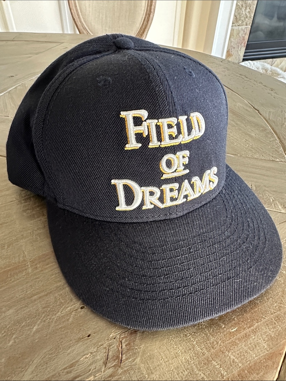 Field of Dreams Embroidered Baseball Cap - Navy with White & Gold Lettering